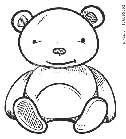 Soft bear toy. Stuffed animal doodle icon 136995062