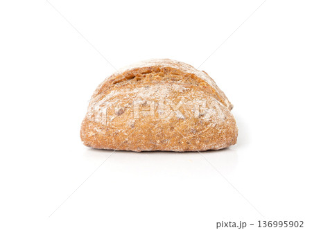 Brown rye bun, square gluten free bread, whole grain healthy breakfast bread 136995902