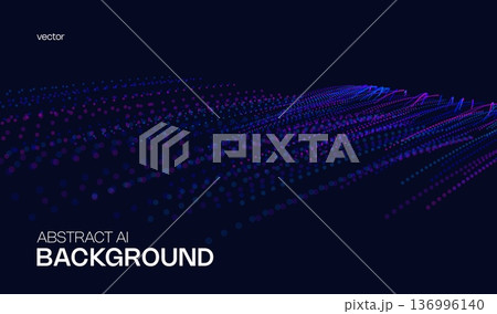 Ai tech background with abstract dot line pattern. Design education big data, future digital network, business connect and science concept for banner, web or presentation. 136996140