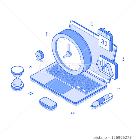 Effective time management strategies illustrated through modern isometric design elements Effective time management strategies illustrated through modern isometric design elements 136996278