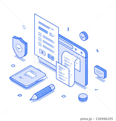 Vector illustration of terms and conditions with isometric design and modern line style Vector illustration of terms and conditions with isometric design and modern line style 136996295