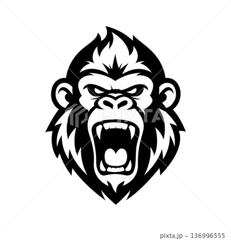 chimpanzee mascot logo vector design template simple and modern style eps 10 136996555