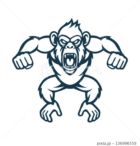 chimpanzee mascot logo vector design template simple and modern style eps 10 136996558