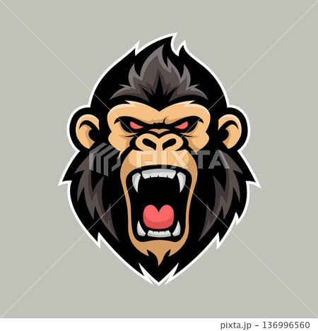 chimpanzee mascot logo vector design template simple and modern style eps 10 136996560