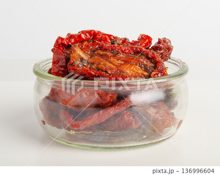 Dry Tomatoes, Sun Dried Pomodoro, Dehydrated Tomato In Olive Oil, Cured Sundried Vegetable Slices Dry Tomatoes, Sun Dried Pomodoro, Dehydrated Tomato In Olive Oil, Cured Sundried Vegetable Slices 136996604