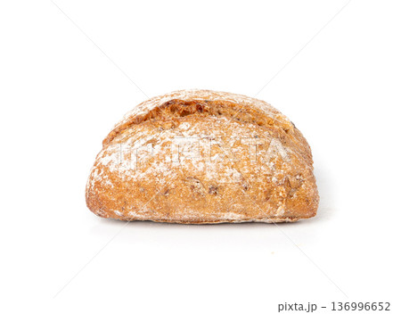 Brown rye bun, square gluten free bread, whole grain healthy breakfast bread 136996652