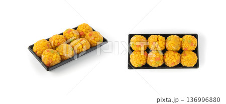 Ladoo, laddu or bundi laddoo is Indian sweet Diwali food. This is boondi ladoo balls Ladoo, laddu or bundi laddoo is Indian sweet Diwali food. This is boondi ladoo balls 136996880