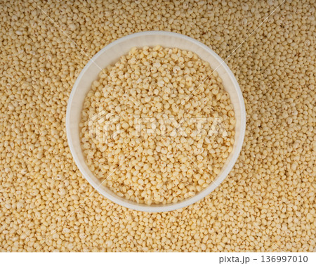 Puffed millet textured background 136997010
