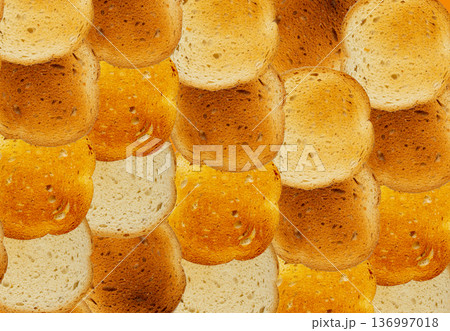 Dry Round Crackers Pattern, Sliced French Baguette Bread Wallpaper, Crunchy Croutons Dry Round Crackers Pattern, Sliced French Baguette Bread Wallpaper, Crunchy Croutons 136997018