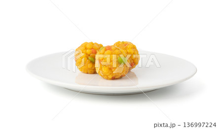 Ladoo, laddu or bundi laddoo is Indian sweet Diwali food. This is boondi ladoo balls Ladoo, laddu or bundi laddoo is Indian sweet Diwali food. This is boondi ladoo balls 136997224