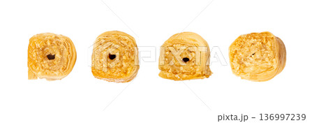 Rolled Baklava Isolated, Ramadan Dessert Roll, Eastern Sweet Pastries Rolled Baklava Isolated, Ramadan Dessert Roll, Eastern Sweet Pastries 136997239