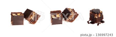 Nut Brownie, Homemade German Chocolate Cake, Chocolate Peanuts Cake, Brownie Square Piece 136997243
