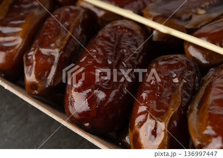 Macro close-up dry date pattern 136997447