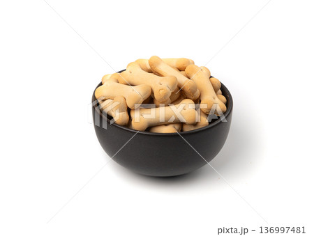Dog biscuits, soft crunchy pet treats, flavored small canine cookie, bone shape biscuit, puppy food 136997481