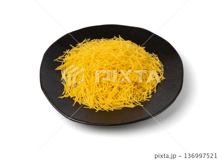 Raw vermicelli, gold soup pasta, small homemade noodles, thin macaroni Raw vermicelli, gold soup pasta, small homemade noodles, thin macaroni 136997521