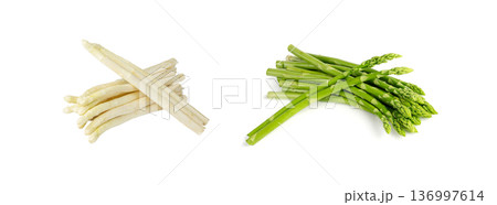 White Asparagus Isolated, Raw Garden Vegetables Bunch, Edible Sprouts of Asparagus Officinalis White Asparagus Isolated, Raw Garden Vegetables Bunch, Edible Sprouts of Asparagus Officinalis 136997614