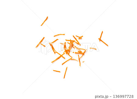 Fresh Finely Grated Carrots Isolated 136997728