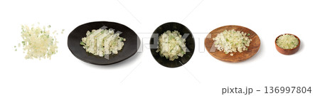 Candied citrus peel isolated. Diced succade from the citron or citrus medica 136997804