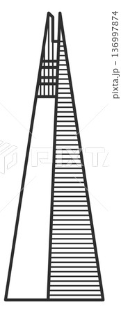 Famous skyscraper line icon. High business building Famous skyscraper line icon. High business building 136997874