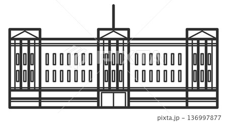 Old architecture line icon. Traditional city building Old architecture line icon. Traditional city building 136997877