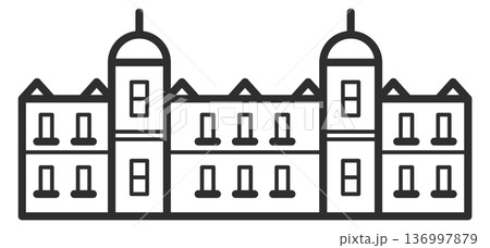 Old urban building. City landmark line icon Old urban building. City landmark line icon 136997879