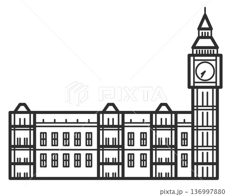 Famous london landmark. Big ben clock tower Famous london landmark. Big ben clock tower 136997880