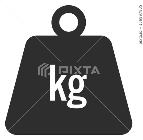Kilogram black icon. Mass measure symbol. Kilo sign 136997935