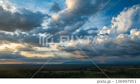 stunning colorful cloud above the mountains stunning colorful cloud above the mountains 136997951