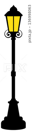 Road lantern in retro style. City street lamp Road lantern in retro style. City street lamp 136998063