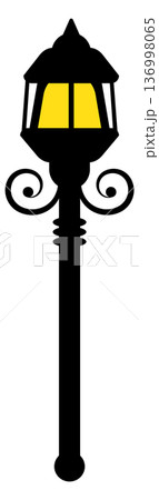 Retro street lamp color icon. Outdoor light 136998065