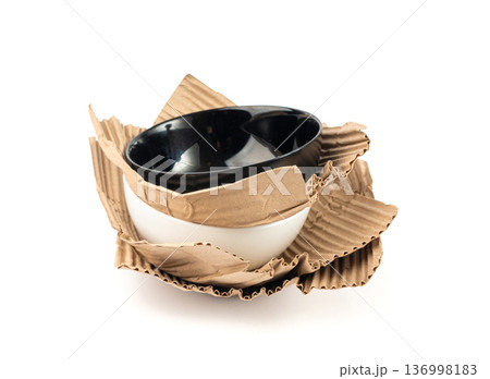 Eco paper packaging texture background, crumpled biodegradable cardboard packing Eco paper packaging texture background, crumpled biodegradable cardboard packing 136998183