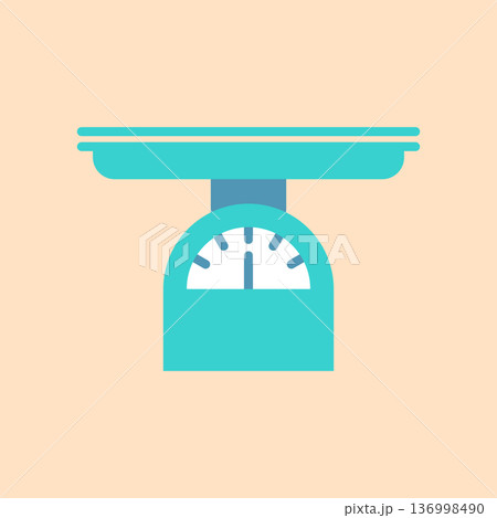 赤ちゃんを乗せる体重計アイコン 136998490