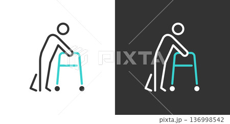 歩行器のシンプルなアイコン 136998542