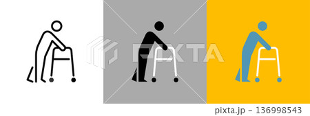 歩行器のシンプルなアイコン 136998543