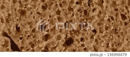 Bread slice macro texture, baked dough pattern. Brown bread loaf cut close up, wheat toast slice Bread slice macro texture, baked dough pattern. Brown bread loaf cut close up, wheat toast slice 136998879