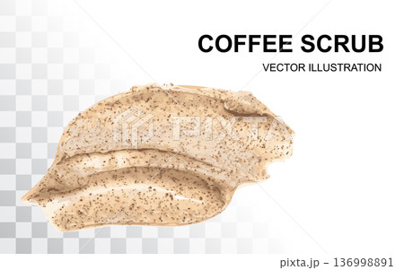Coffee Scrub Smear Isolated, Body Peeling Cream Sample 136998891