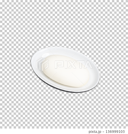 a bar of soap in the soap dish 136999103