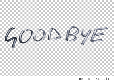 the word GOOD BYE written with a black marker 136999141