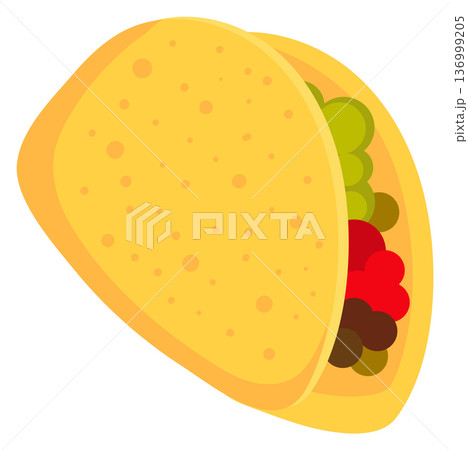 Hot mexican tortilla cuisine. Fresh taco icon 136999205