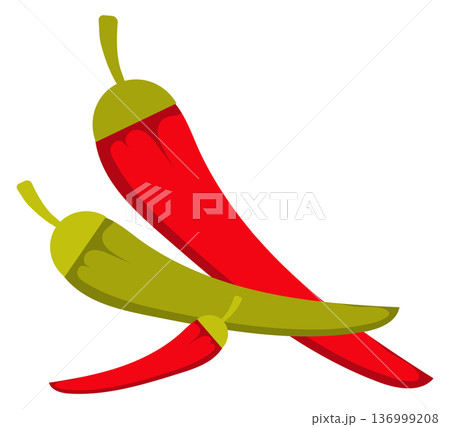 Pepper icon. Cartoon spicy food. Cooking ingredient Pepper icon. Cartoon spicy food. Cooking ingredient 136999208