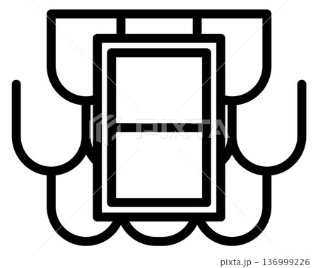Roof window. Architecture element. Building line icon 136999226
