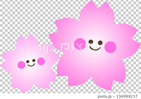 Cute cherry blossoms (large and small/gradation) Cute cherry blossoms (large and small/gradation) 136999237