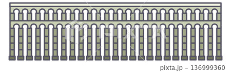 Ancient roman architecture line icon. Tourist landmark Ancient roman architecture line icon. Tourist landmark 136999360
