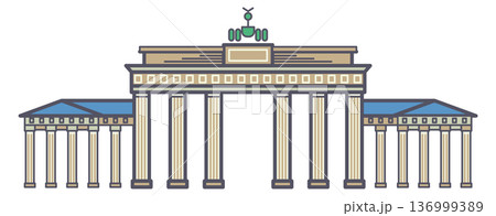 Brandenburg gate line icon. German landmark symbol 136999389