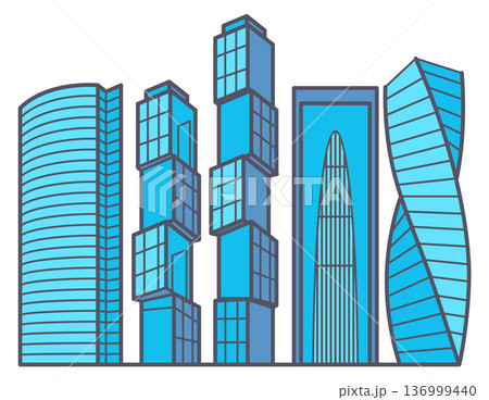 Moscow city skyscrapers. Modern high buildings icon 136999440