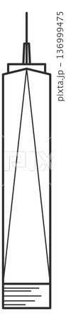 Urban skyscraper symbol. High building line icon Urban skyscraper symbol. High building line icon 136999475