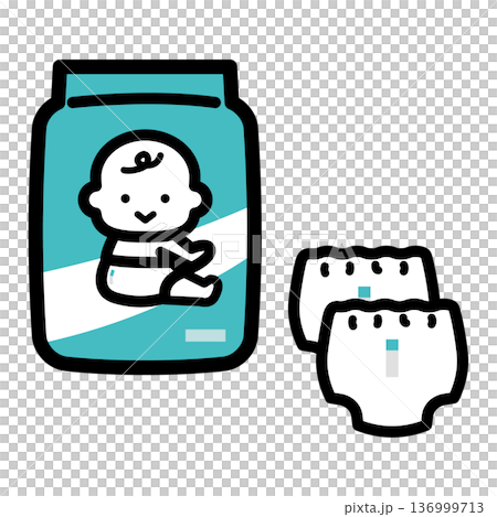 嬰兒尿布插圖 136999713