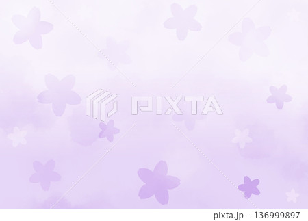 薄い紫色のたくさんの桜が咲いている背景 136999897