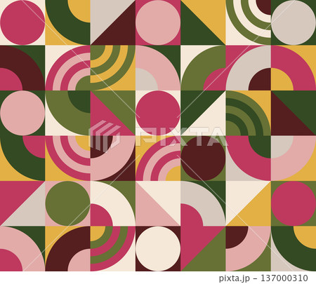 Abstract geometric composition in deep wine, olive and ochre tones. Eps 10 Abstract geometric composition in deep wine, olive and ochre tones. Eps 10 137000310