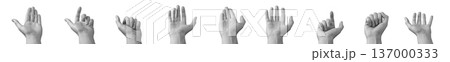 Open palm gesture pointing beckon isolated background. Index finger calling come sign holding fist. Communication instruction interaction concept.. Open palm gesture pointing beckon isolated background. Index finger calling come sign holding fist. Communication instruction interaction concept.. 137000333